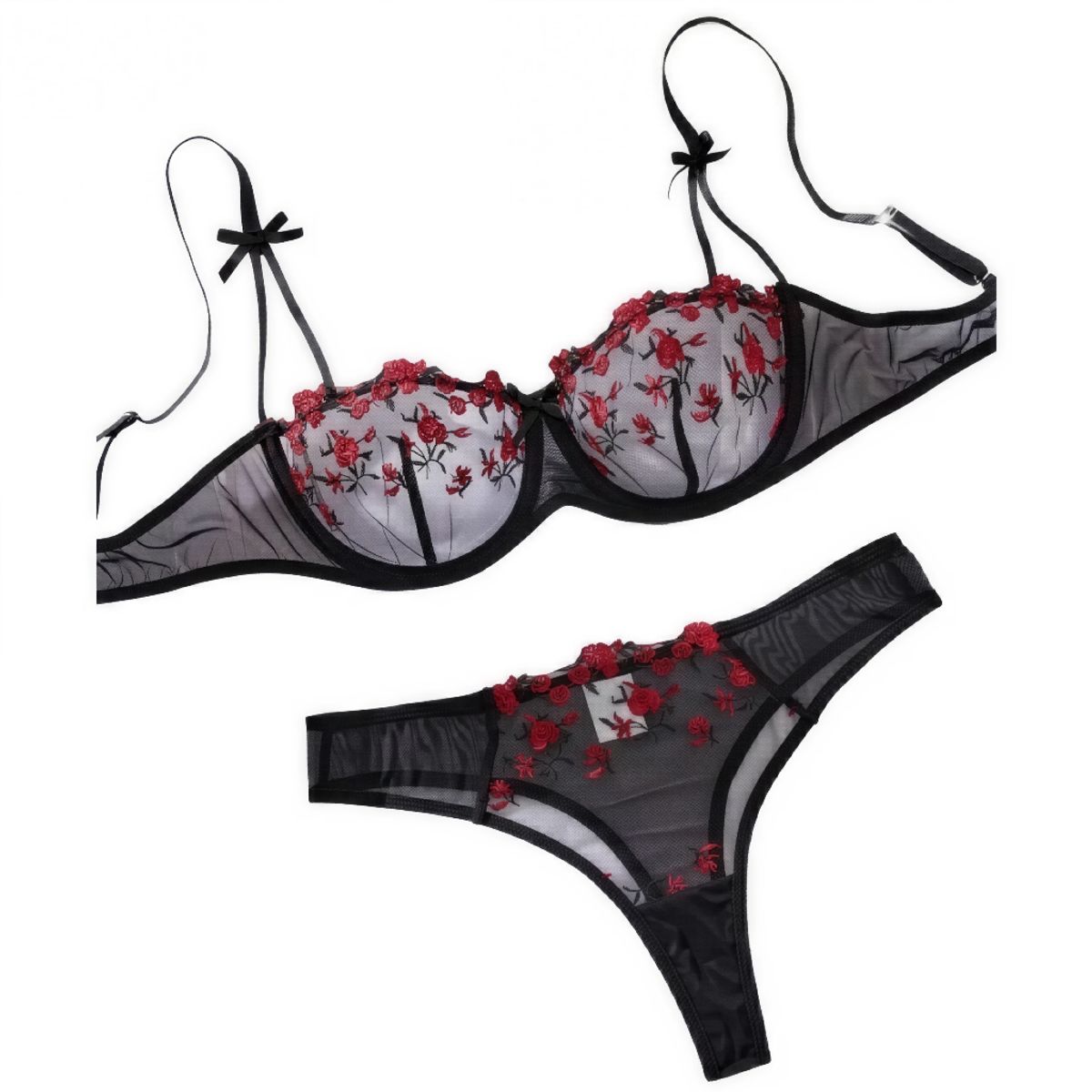 NO LOGO - Lenceria Encaje Bordado Conjunto Sexy Ropa Mujer