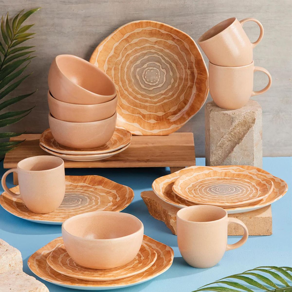 CORONA - Juego de Vajillas Corona x16 piezas Kai Oceano- Vajillas Corona