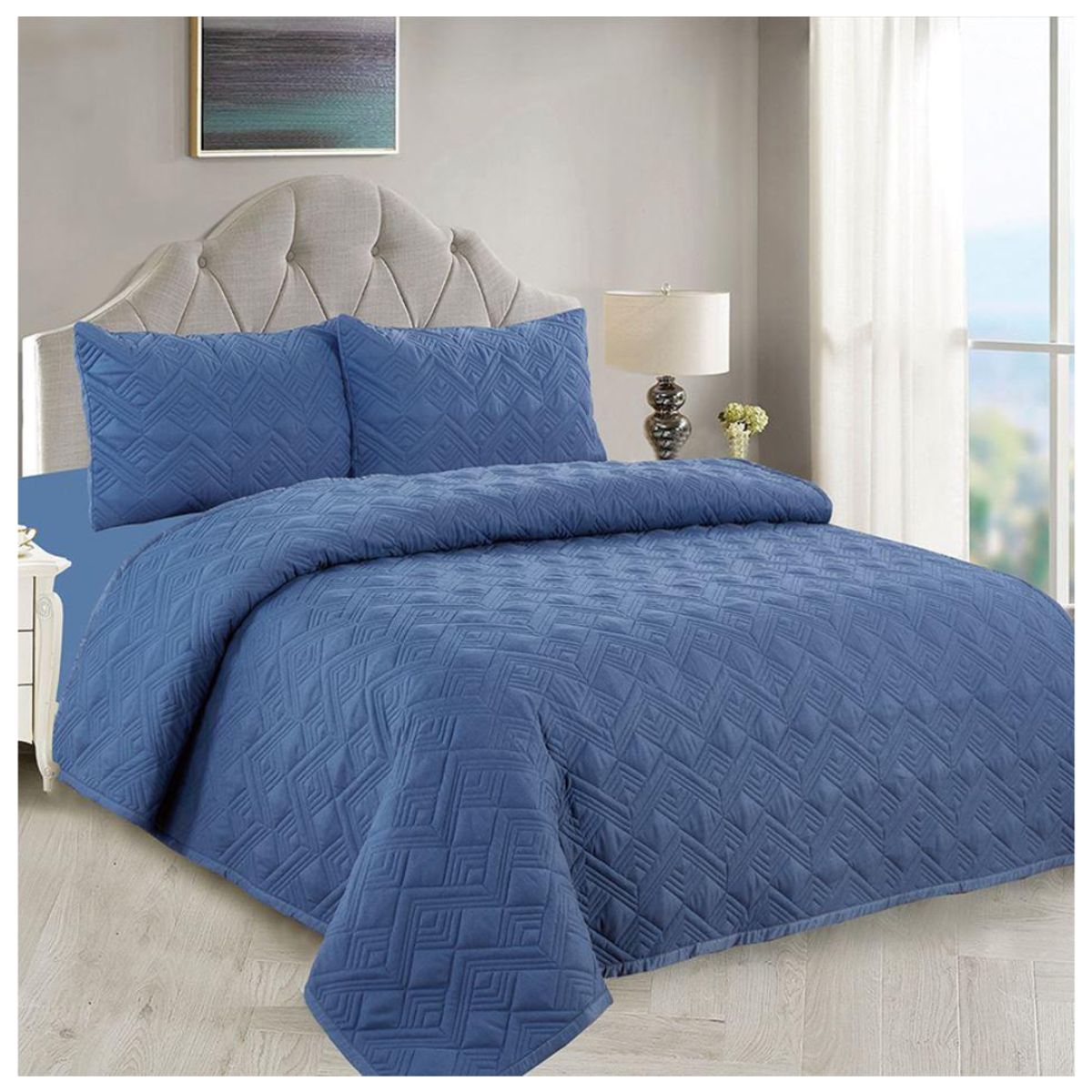 CASATEX - CUBRECAMA DE LUJO 5 PIEZAS COLOR ENTERO