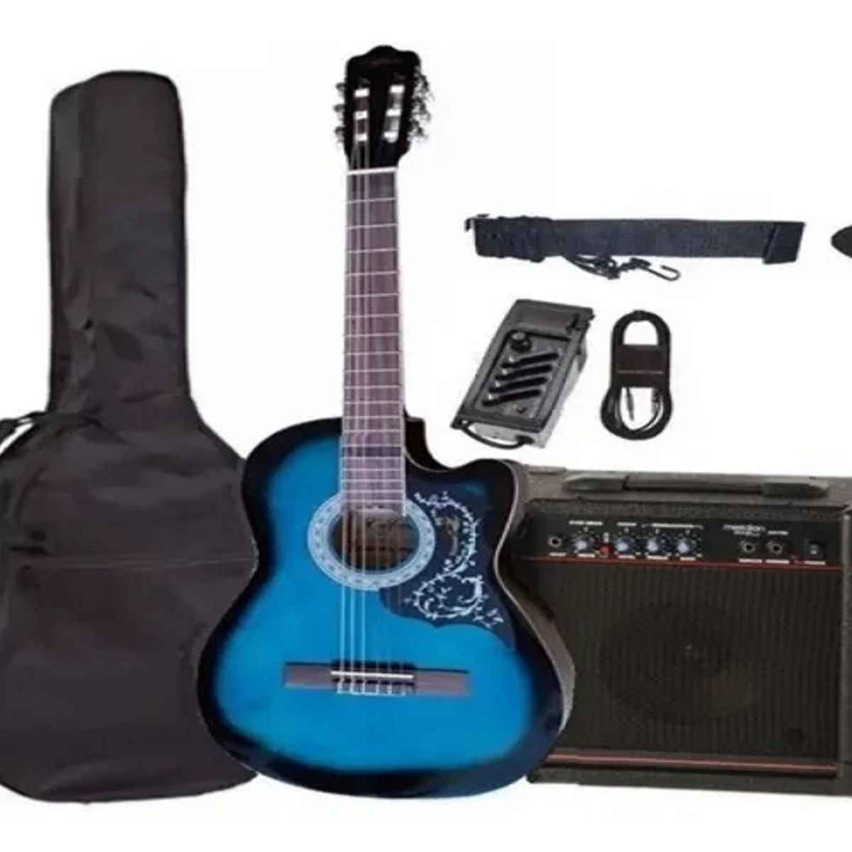 GENERICO - Pack Guitarra Electroacústica con Amplificador y Accesorios