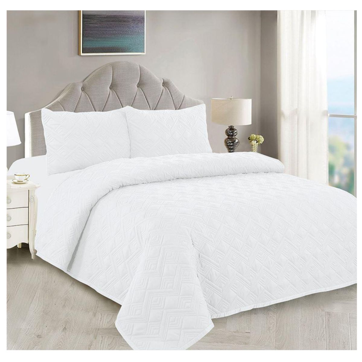 CASATEX - CUBRECAMA DE LUJO 5 PIEZAS COLOR ENTERO