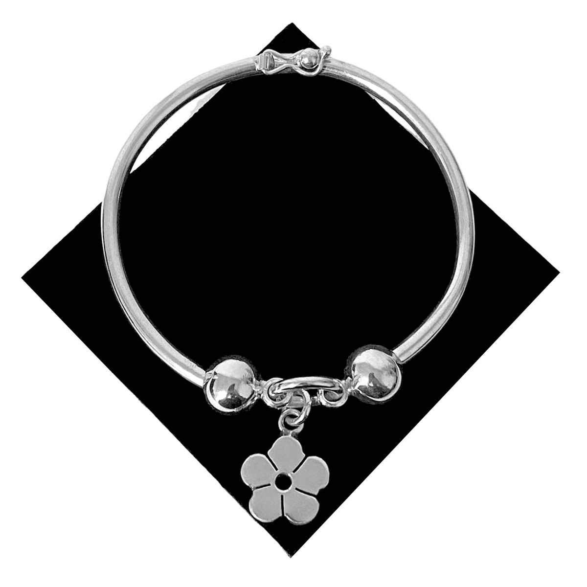 GENERICO - Pulsera Puñera Flor Regalo Mamá Novia Joya Plata 950