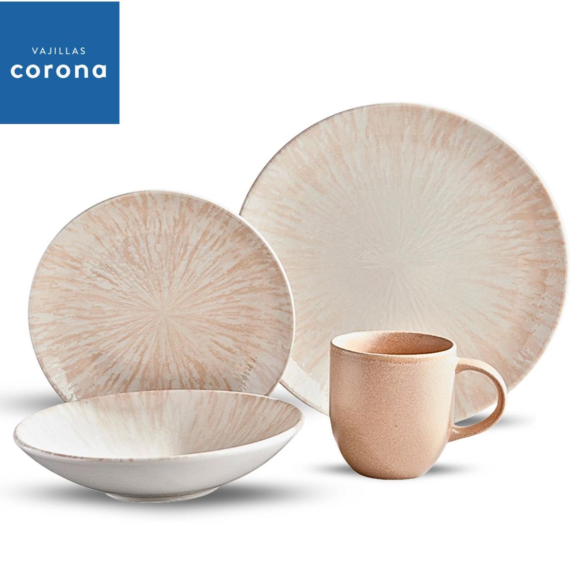 CORONA - Juego de Vajillas Corona x16 piezas Nyssa Oceano- Vajillas Corona