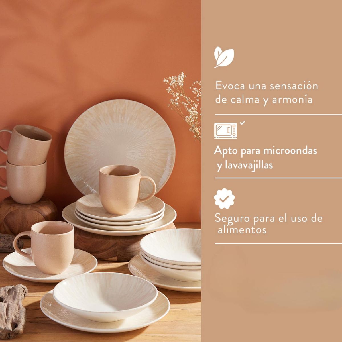 CORONA - Juego de Vajillas Corona x16 piezas Nyssa Oceano- Vajillas Corona