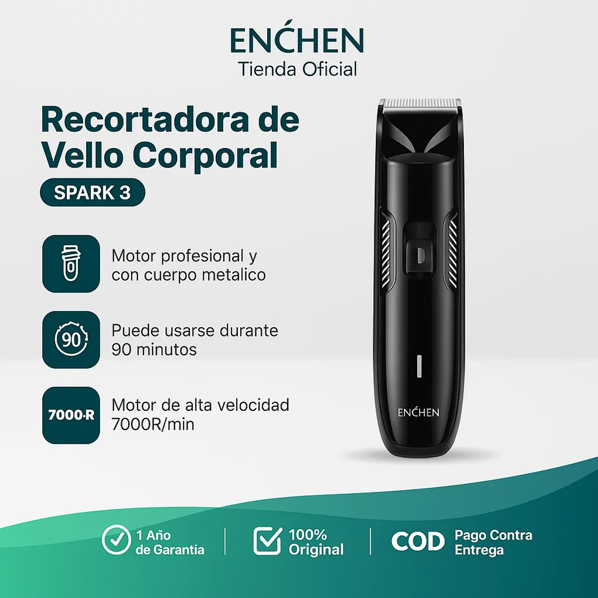 ENCHEN - Recortador Intimo  Enchen Spark 3 Negro