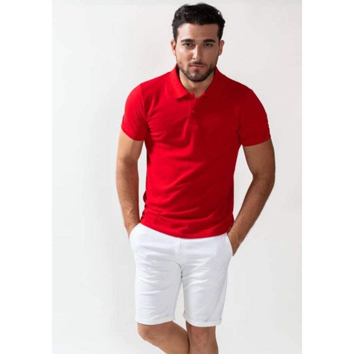 ESTIVANELI - Polo Manga Corta Slim Fit Estivaneli Cuello Camisero 100% Algodón