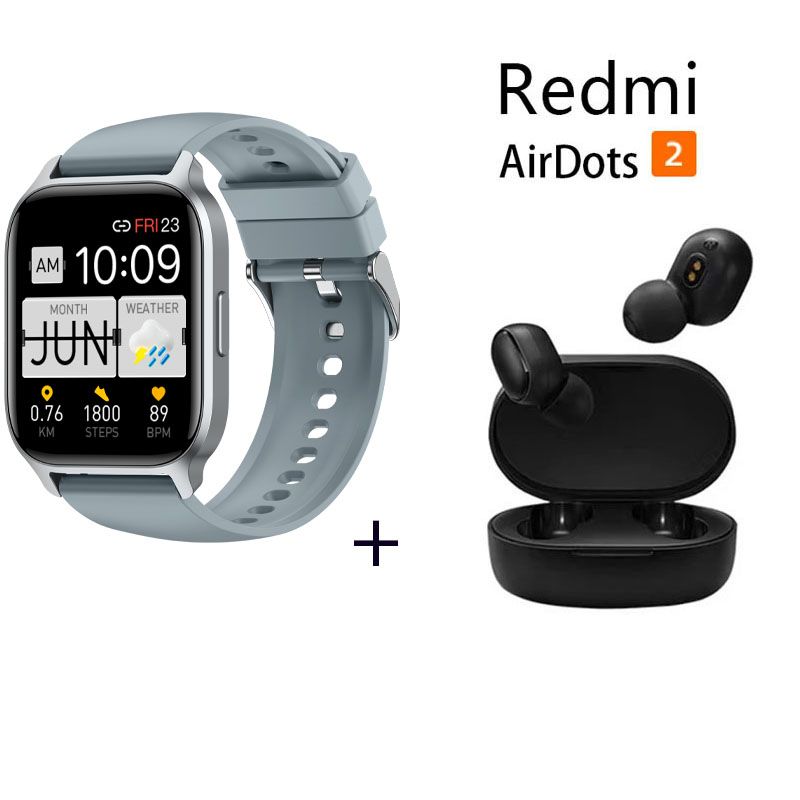 XIAOMI - Reloj inteligente pantalla grande 185” + Xiaomi Redmi AirDots 2 - Gris