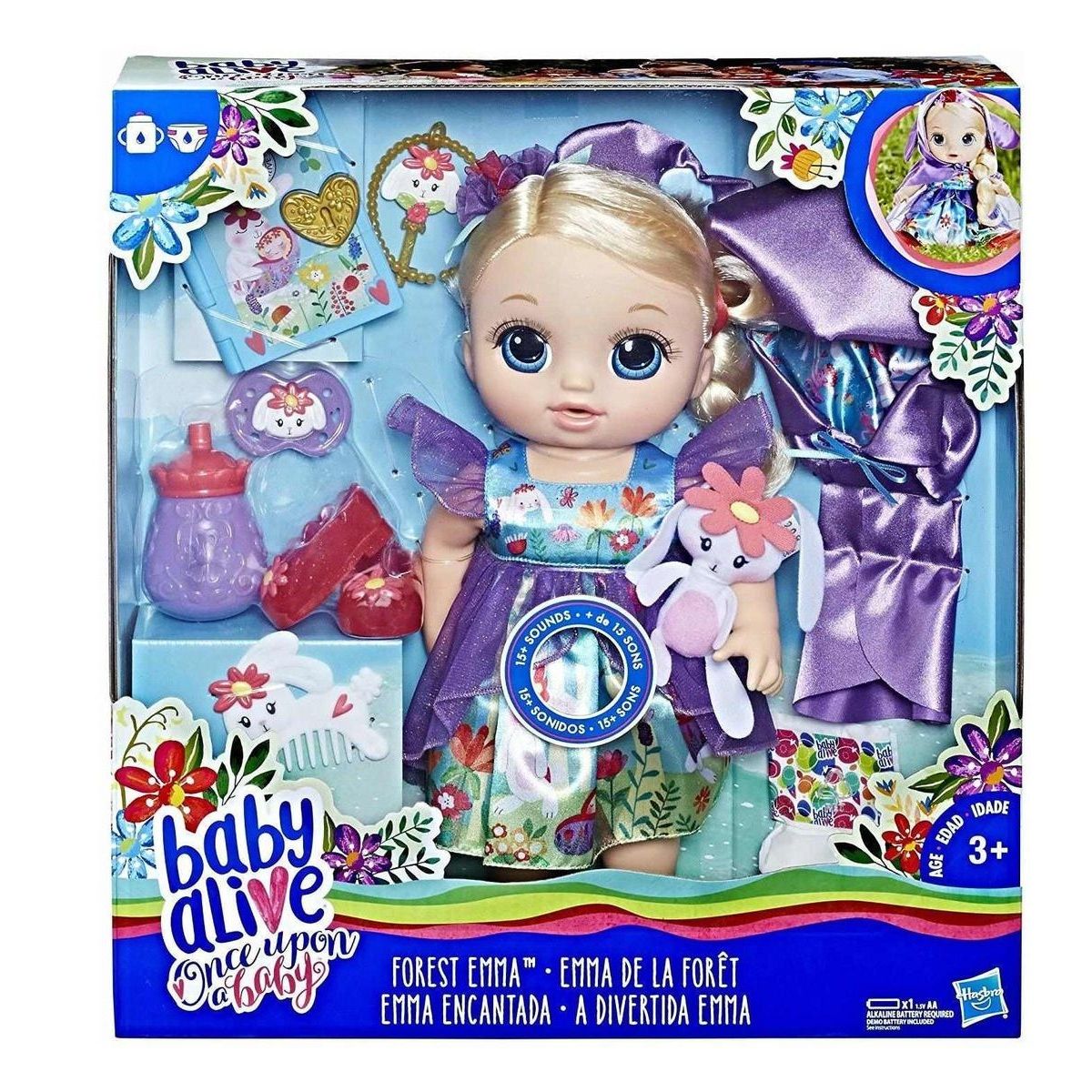 BABY ALIVE - Muñeca Emma Encantada interactiva Baby Alive Rubia