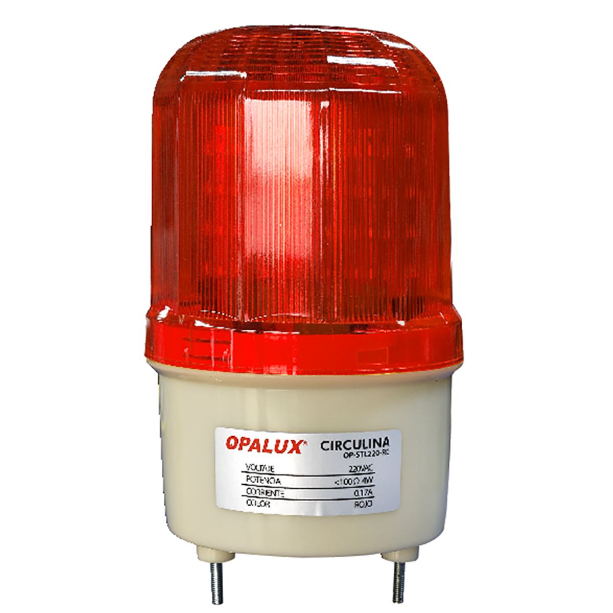 OPALUX - Circulina LED 220 VAC - Color Roja con Sonido - OPALUX