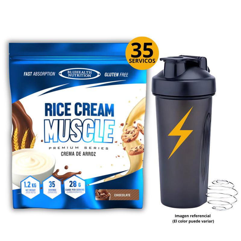 GENERICO - CREMA DE ARROZ BLUHEALTH CHOCOLATE 1KG + SHAKER