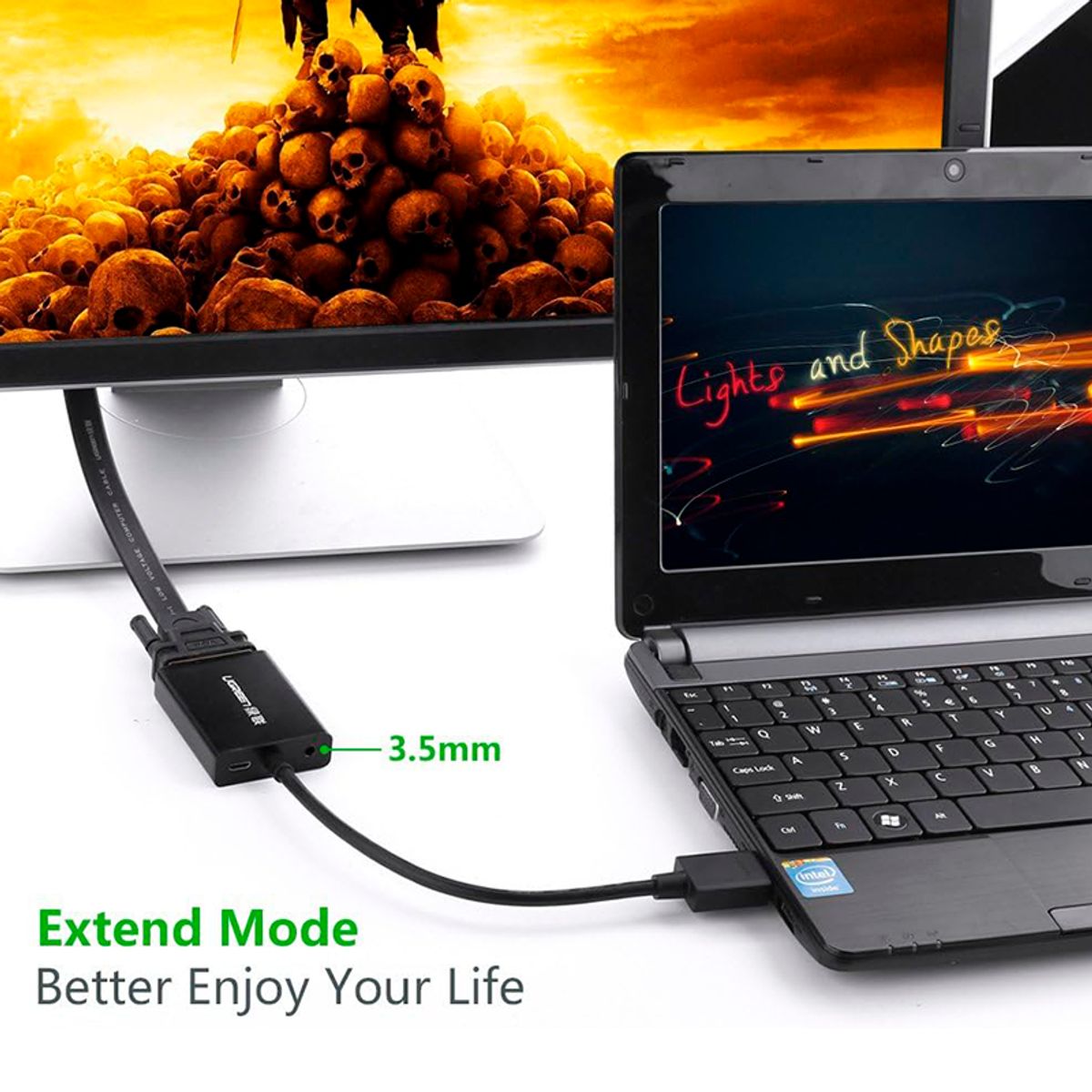 UGREEN - Adaptador HDMI a VGA + 35mm Audio - Ugreen 40233