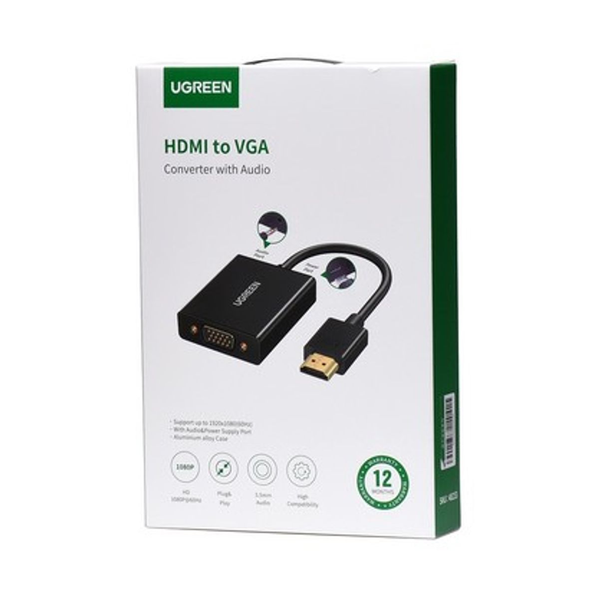 UGREEN - Adaptador HDMI a VGA + 35mm Audio - Ugreen 40233
