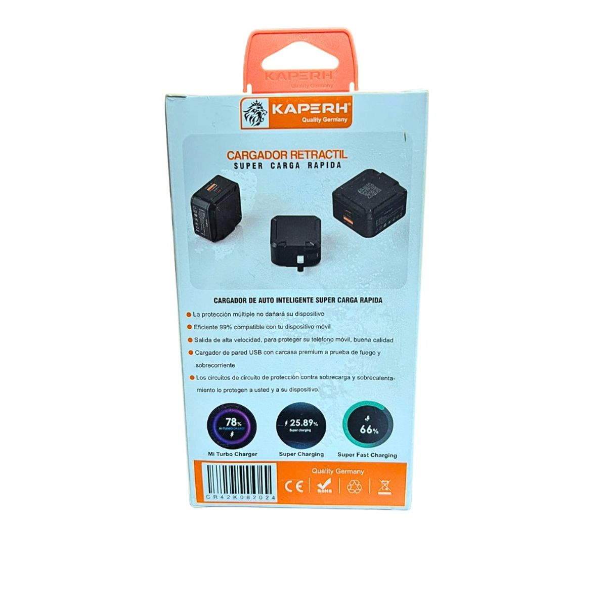 GENERICO - Cargador Retractil Carga Rapida 65W