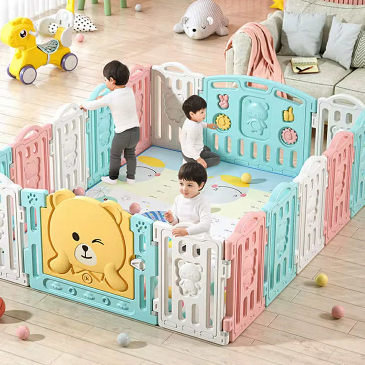 GENERICO - Corral Plegable de Juegos Grande 190cm para Bebe Niños