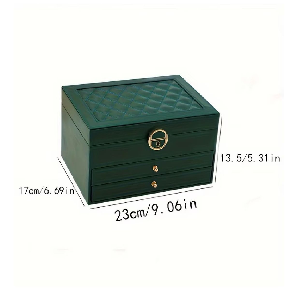 GENERICO - JOYERO ORGANIZADOR TIPO COFRE CON LLAVE DE 3 NIVELES.