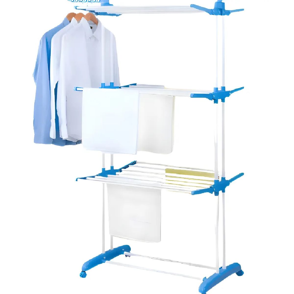 GENERICO - TENDAL MULTIFUNCIONAL DE ROPA PLEGABLE DE 3 NIVELES