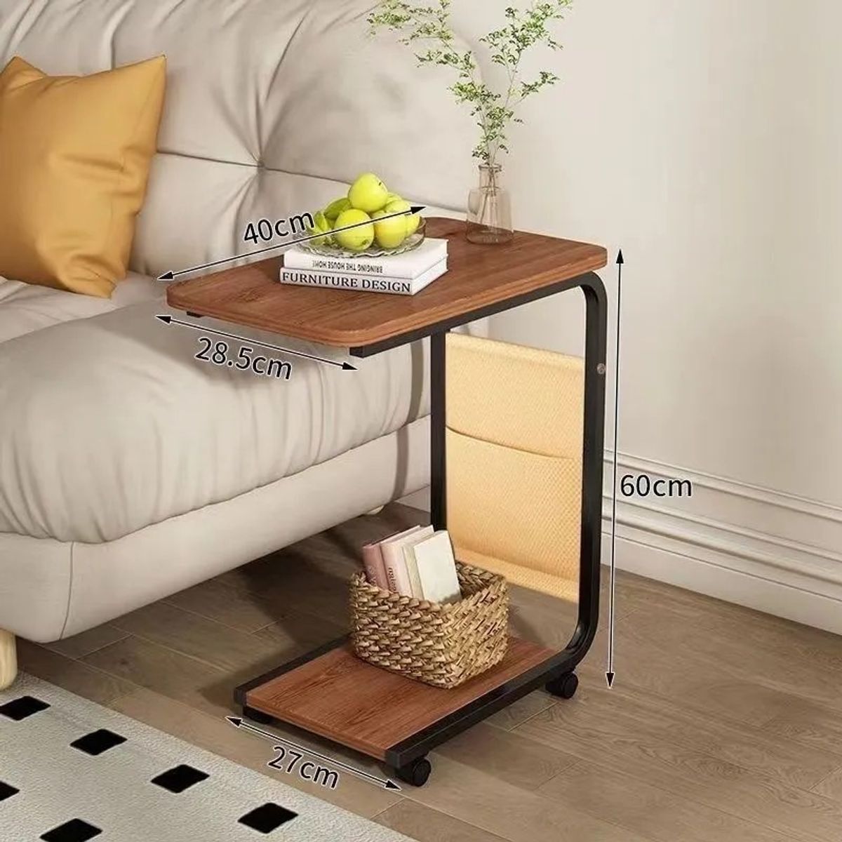 ANYHOGAR - Mesa Auxiliar Mesa De Té Dos Niveles Para Sala Sofa Y Cama