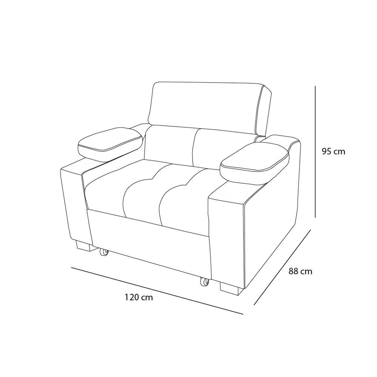 BARAKA HOME - Sofá Cama Baltimore 1 Plz - Beige Oscuro