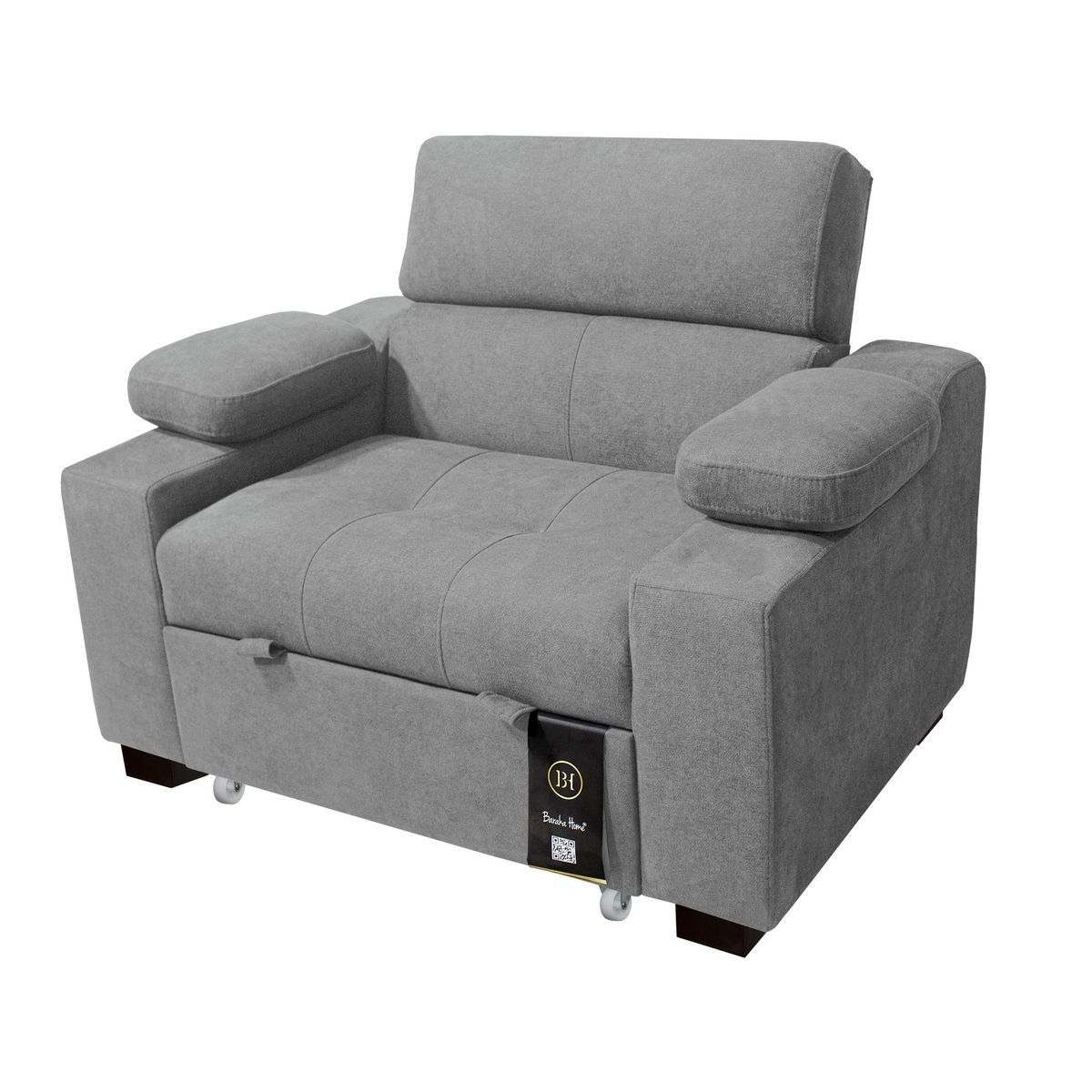 BARAKA HOME - Sofá Cama Baltimore 1 Plz - Gris Claro