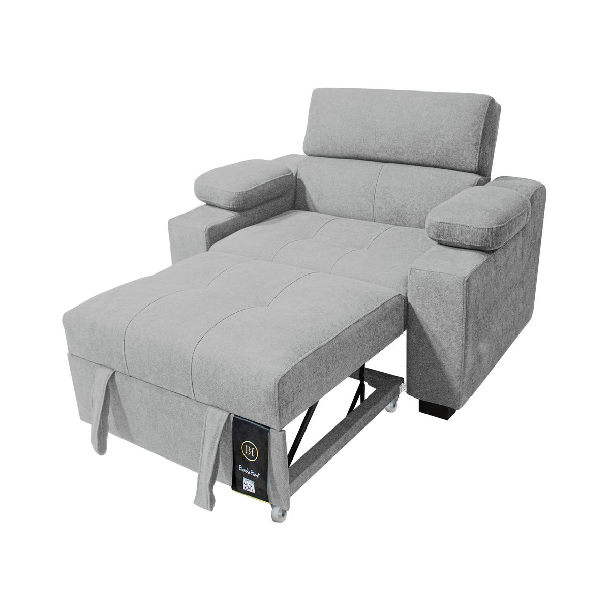 BARAKA HOME - Sofá Cama Baltimore 1 Plz - Gris Claro