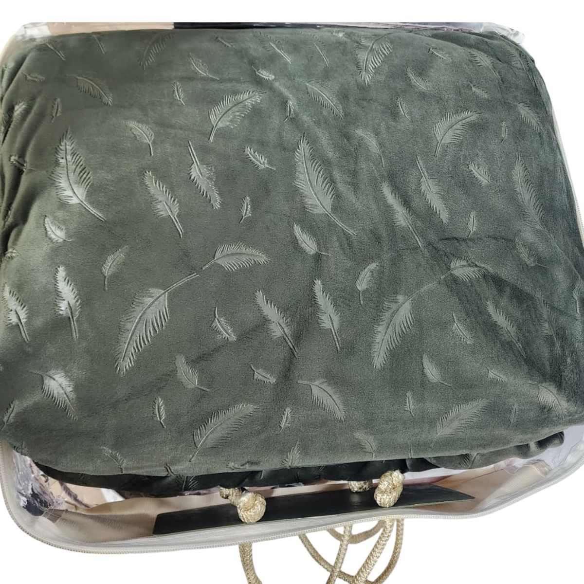 GENERICO - Funda con relieve diseño de hojas super suave - VERDE OSCURO P7