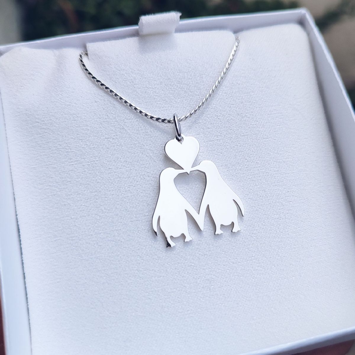 GENERICO - Collar pinguino pareja en plata 950