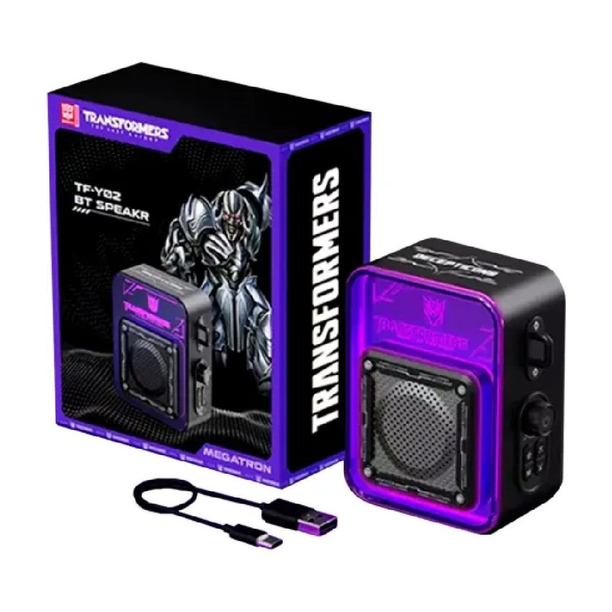 TRANSFORMERS - Parlante Portátil Con Luces RGB Transformers TF-Y02 Negro