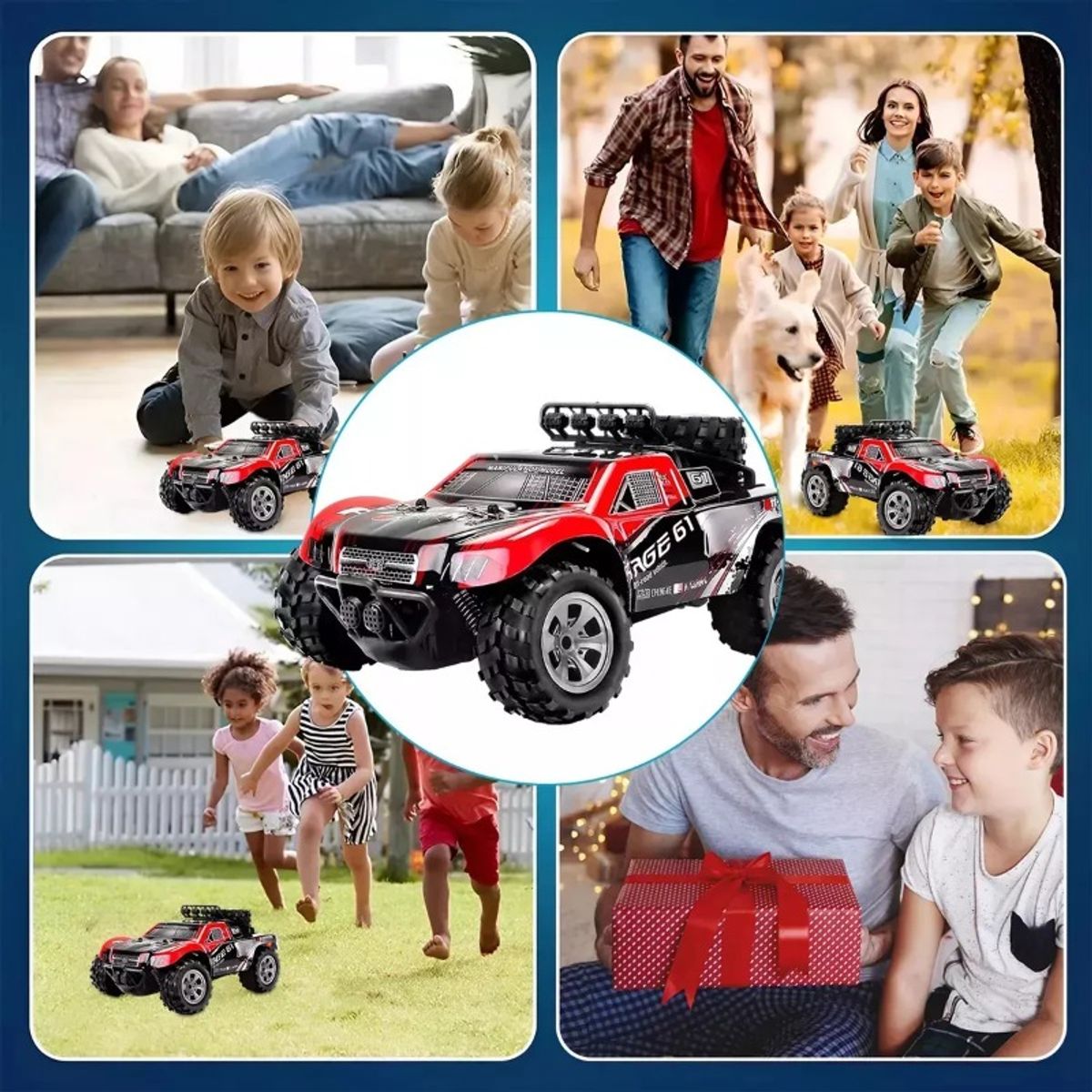 GIOIO - Juguetes De Carro Control Remoto Todo Terreno 118+2 Baterías