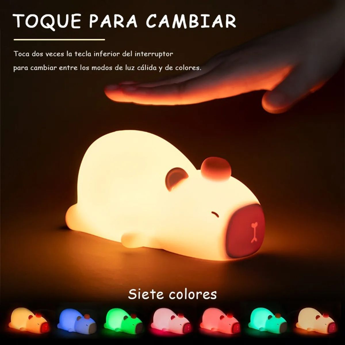 GIOIO - Lámpara Nocturna De Silicona Capibara De Control Táctil Led