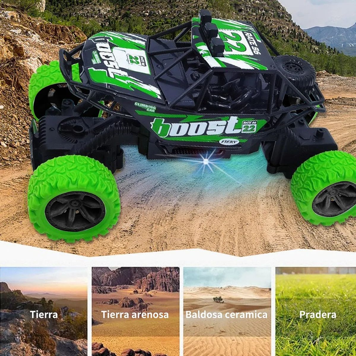 GIOIO - Carro Control Remoto Juguetes De Niños 118 Con Luz Regalos