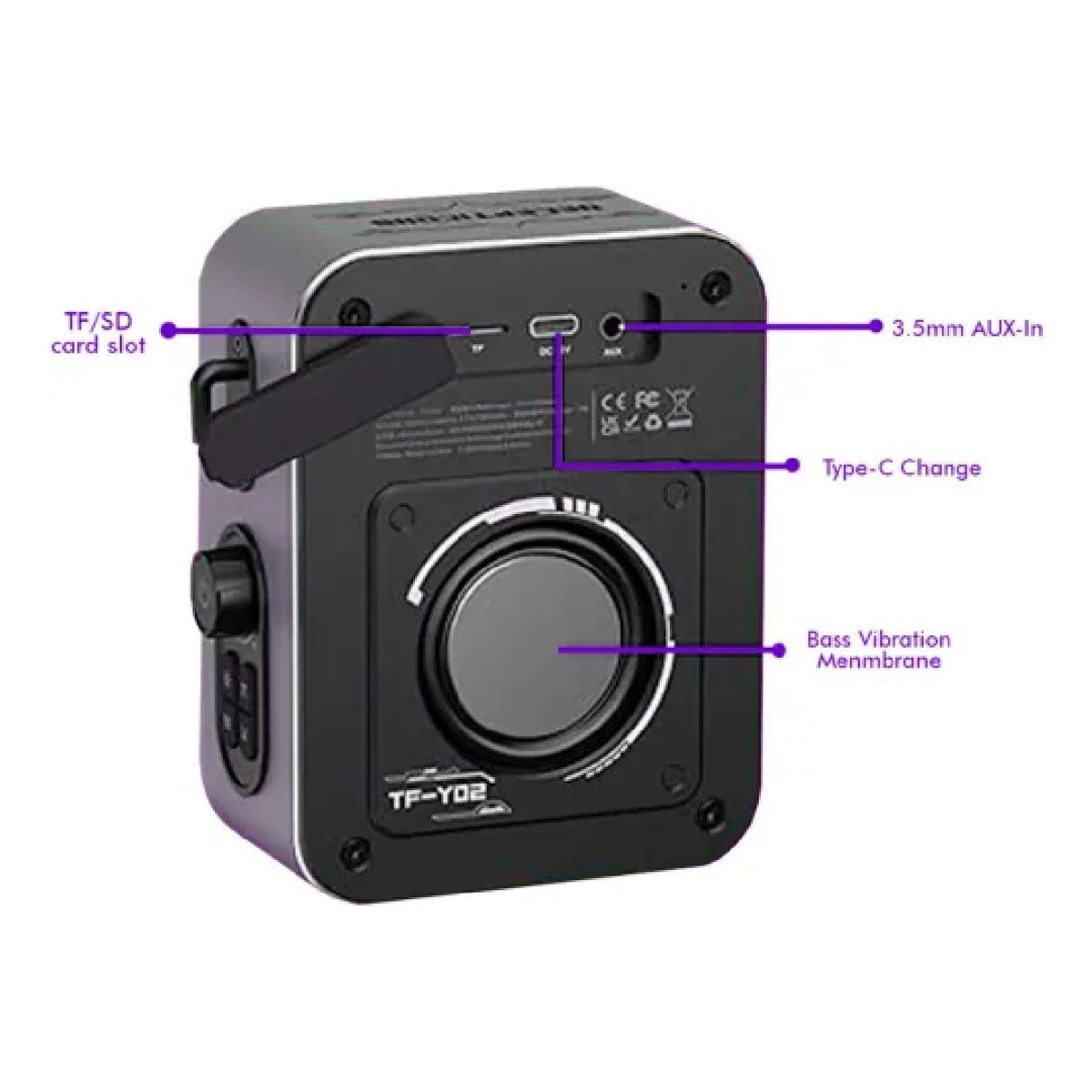 TRANSFORMERS - Parlante Portátil Con Luces RGB Transformers TF-Y02 Gris