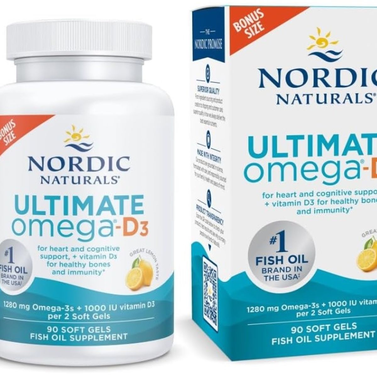 NORDIC - Omega 3 Ultimate 1280 mg Vitamina D 3 Nordic Naturals 90 Cápsulas