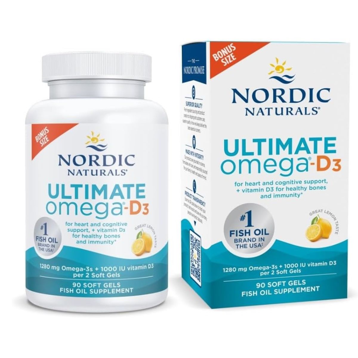 NORDIC - Omega 3 Ultimate 1280 mg Vitamina D 3 Nordic Naturals 90 Cápsulas