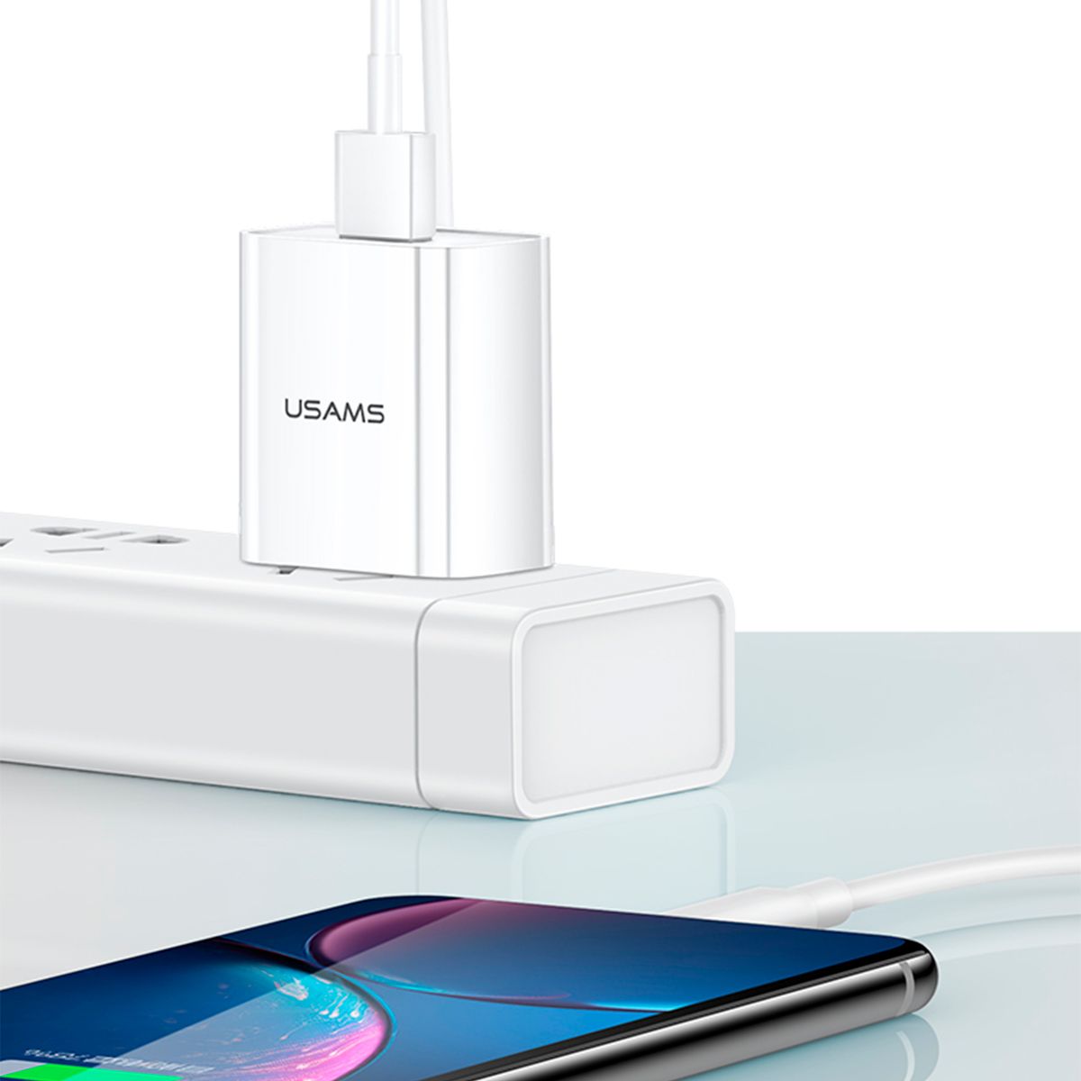 USAMS - Cargador Pared USB 21A Blanco USAMS T18