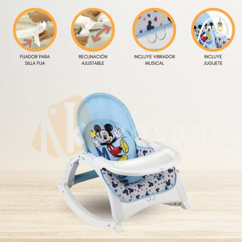 GENERICO - Silla Mecedora para Bebes «MICKEY MOUSE» blue