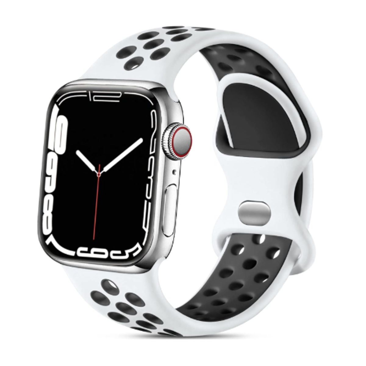 GENERICO - Correa para apple watch 42mm  Blanco-Negro