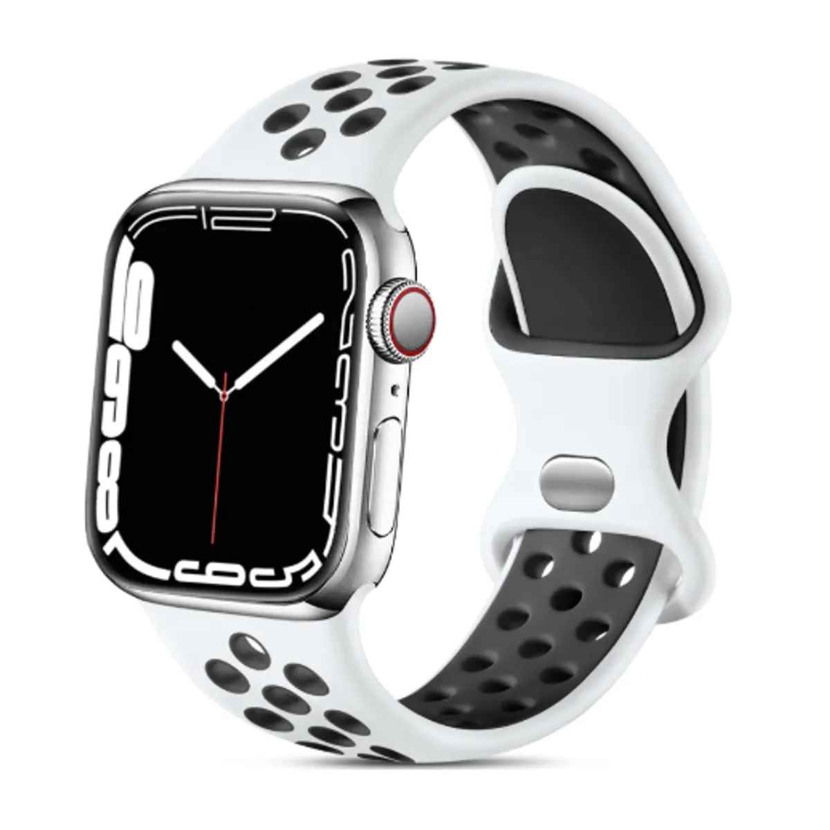 GENERICO - Correa  para apple watch 44mm  Blanco-Negro