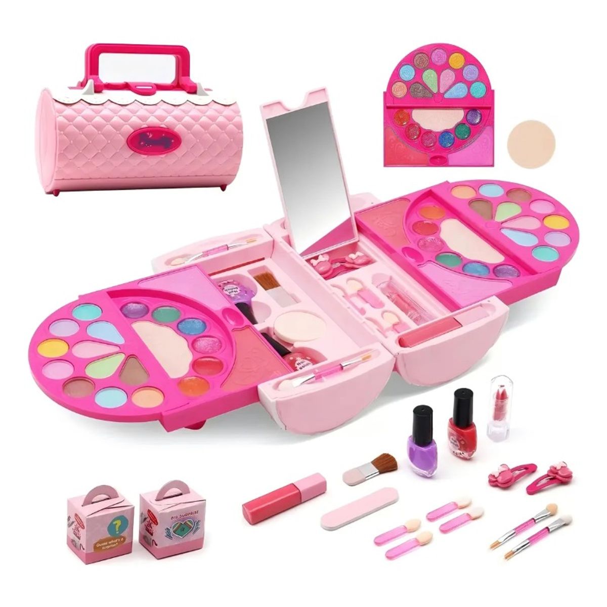 GIOIO - Juego De Maquillaje Para Niñas Maquillaje Lavable 58pzs Rosa
