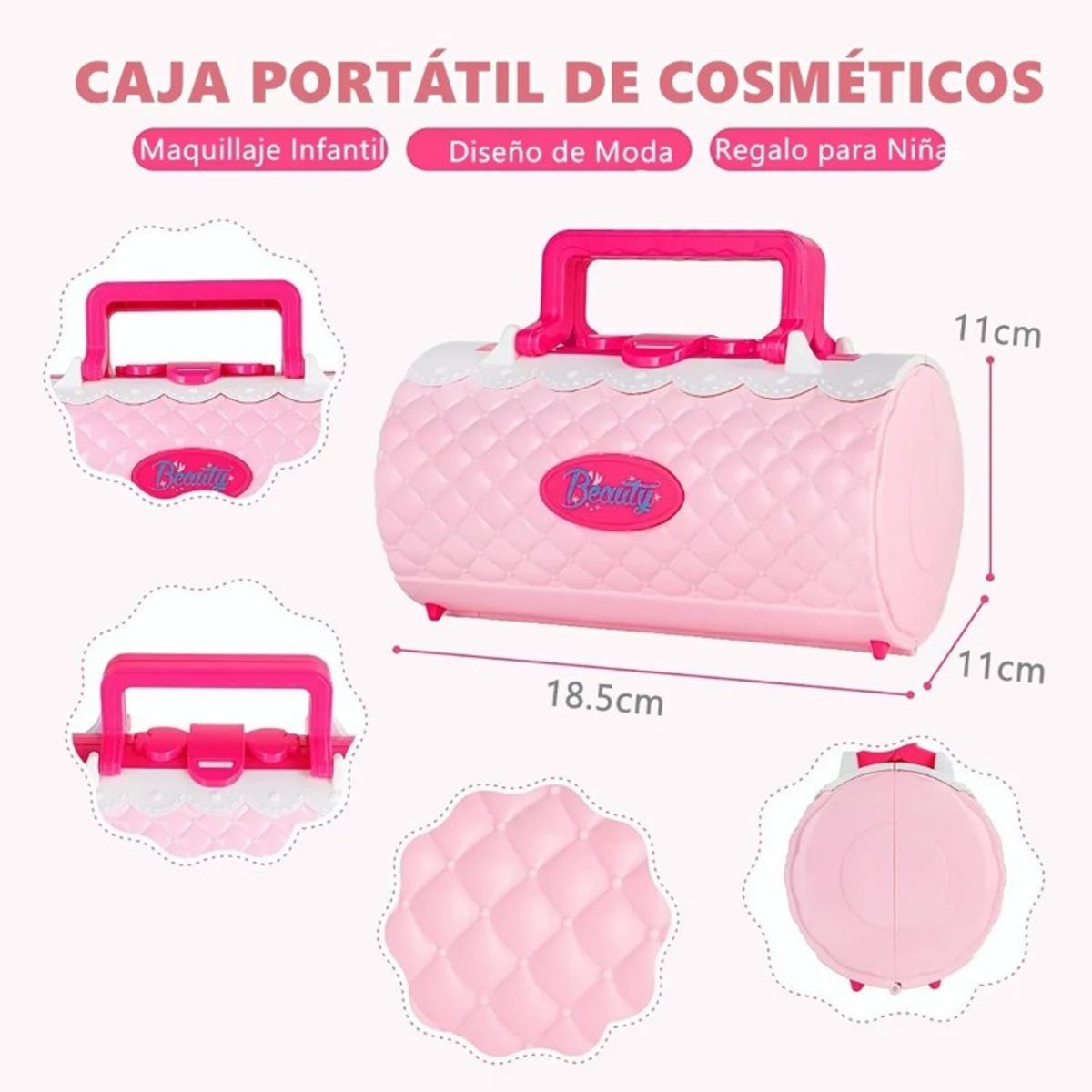 GIOIO - Juego De Maquillaje Para Niñas Maquillaje Lavable 58pzs Rosa