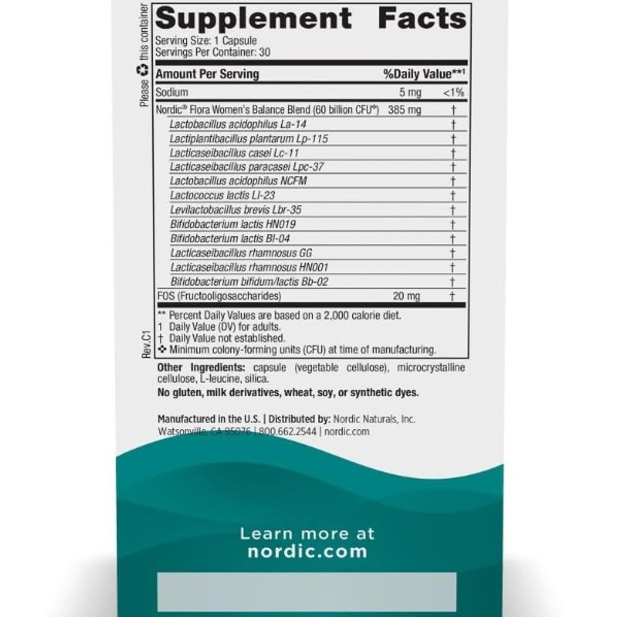 NORDIC - Probiótico Diario 60 Billion Cfu 30 Cápsulas – Nordic Naturals