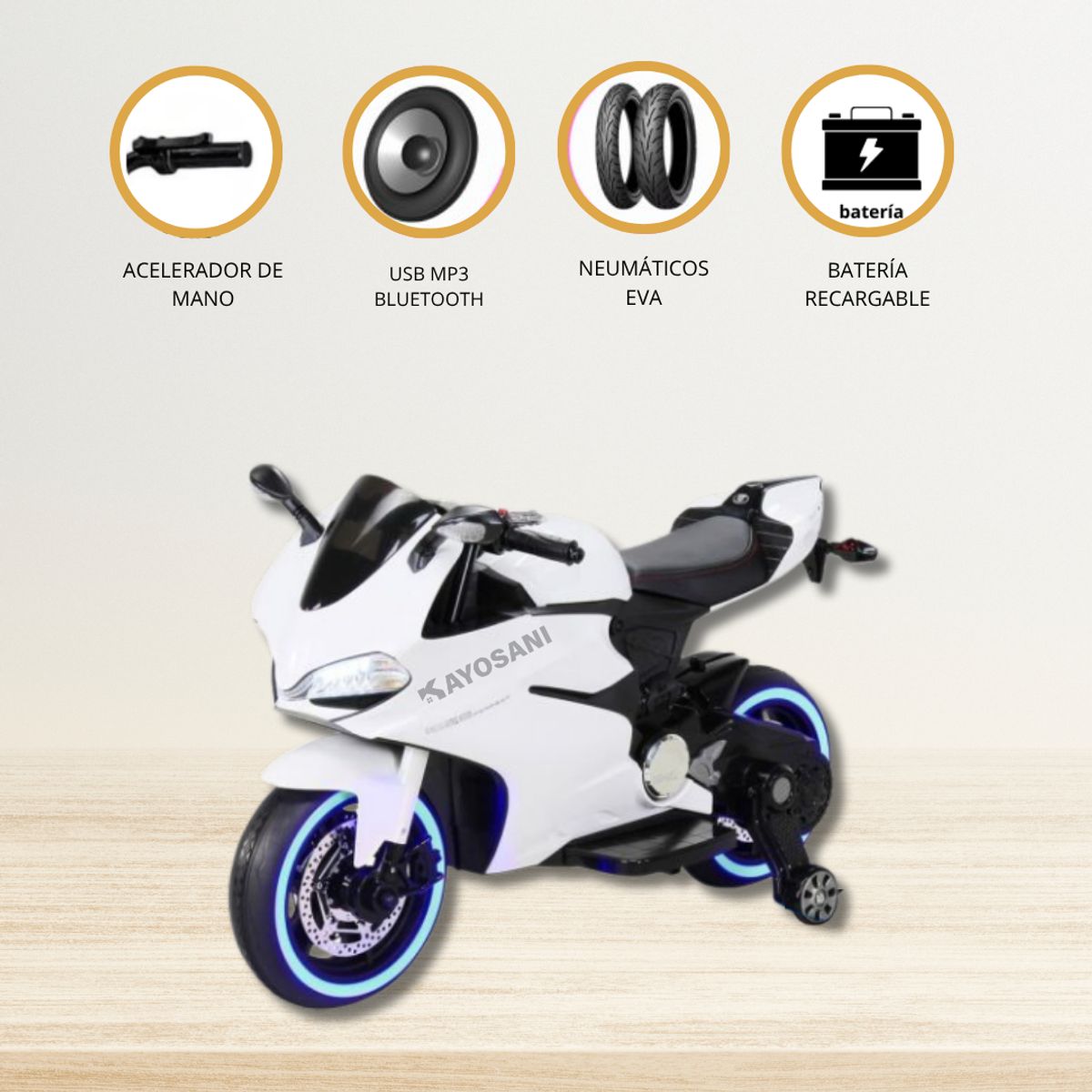 DUCATTI - Moto a Batería »DUCATTI» BLACK24 VLT  CADENA