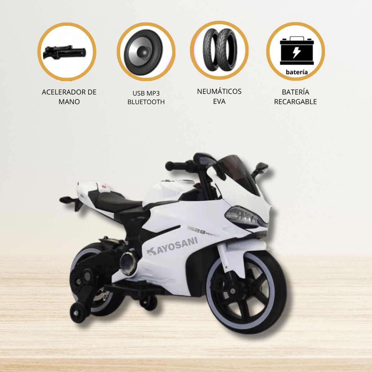 DUCATTI - Moto a Batería »DUCATTI» BLACK24 VLT  CADENA