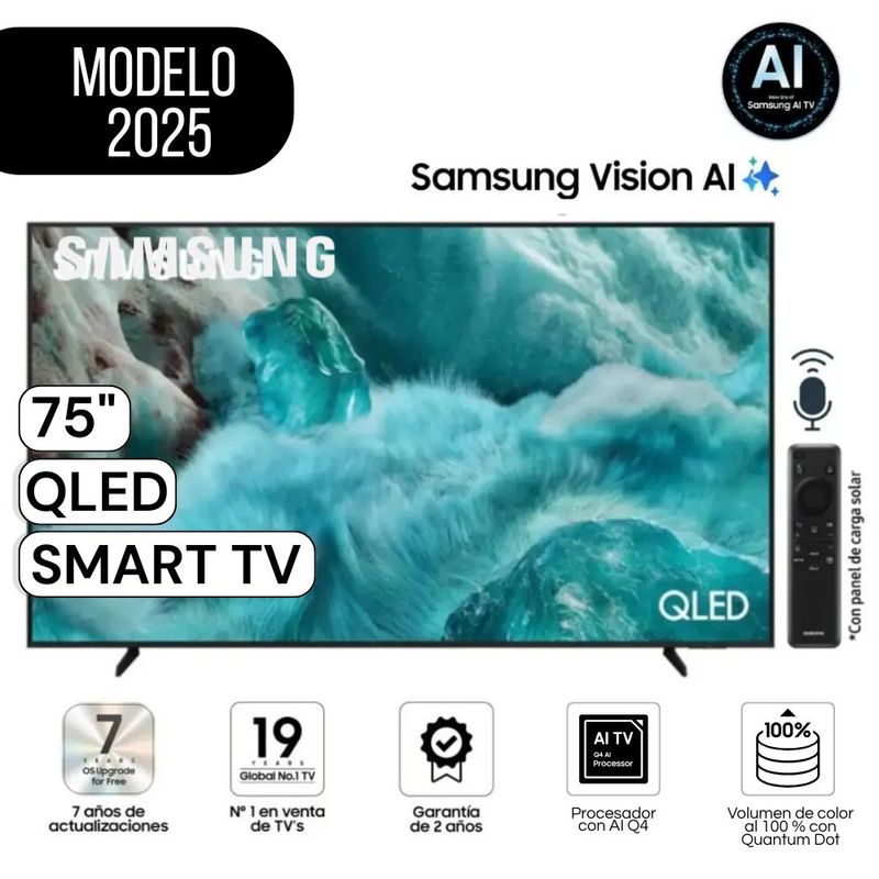 SAMSUNG - Televisor Samsung 75"  Pulg. QLED QN75Q7FAAGXPE Vision Ai Smart Tv Modelo 2025
