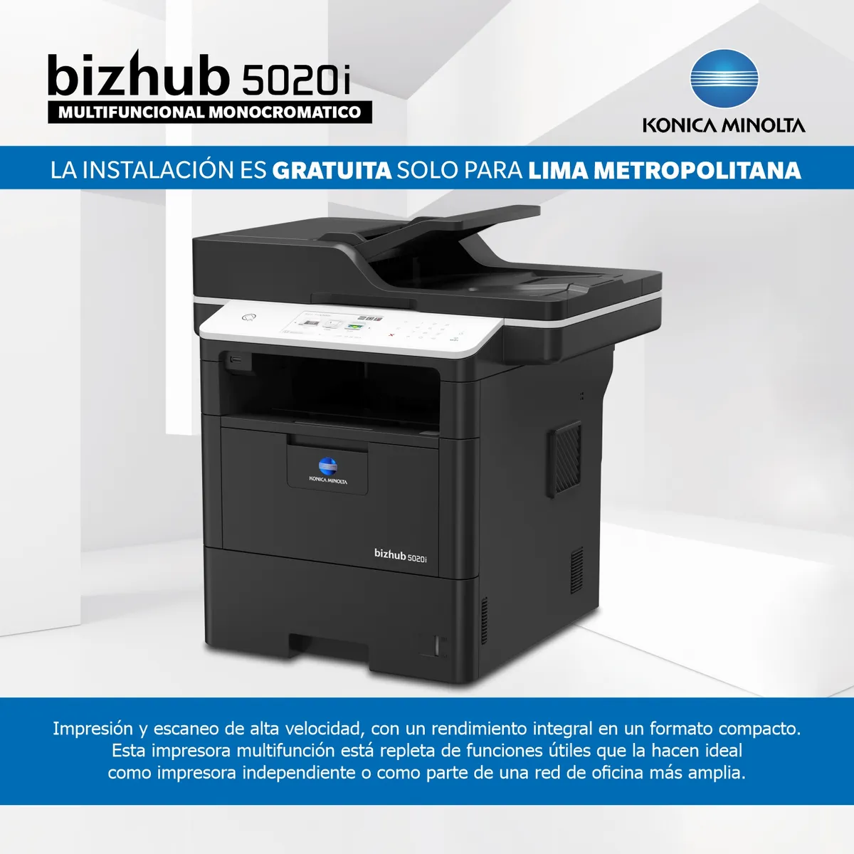 KONICA MINOLTA - IMPRESORAS MULTIFUNCIONAL LASER MONOCROMÁTICO BIZHUB 5020i