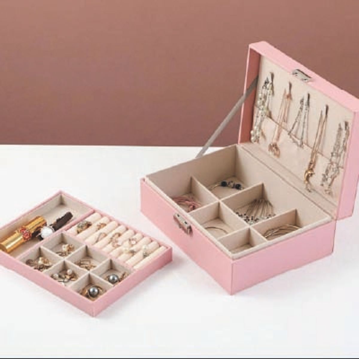 GENERICO - Joyero de 2 pisos NEGRO