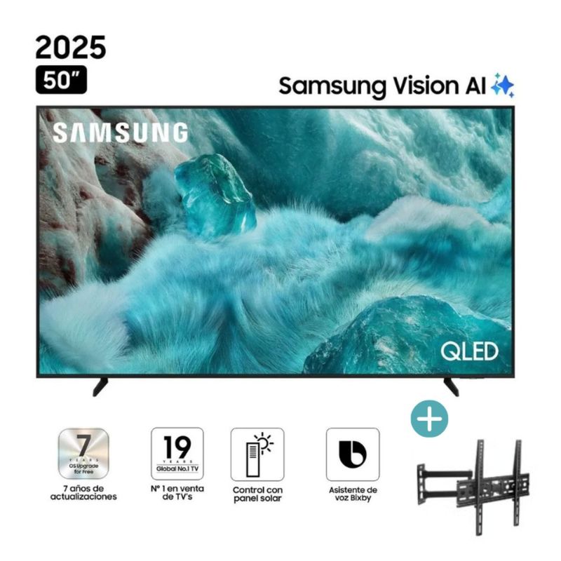 SAMSUNG - Televisor Samsung 50" 4K UHD QLED QN50Q7FAAGXPE - 2025 + Rack