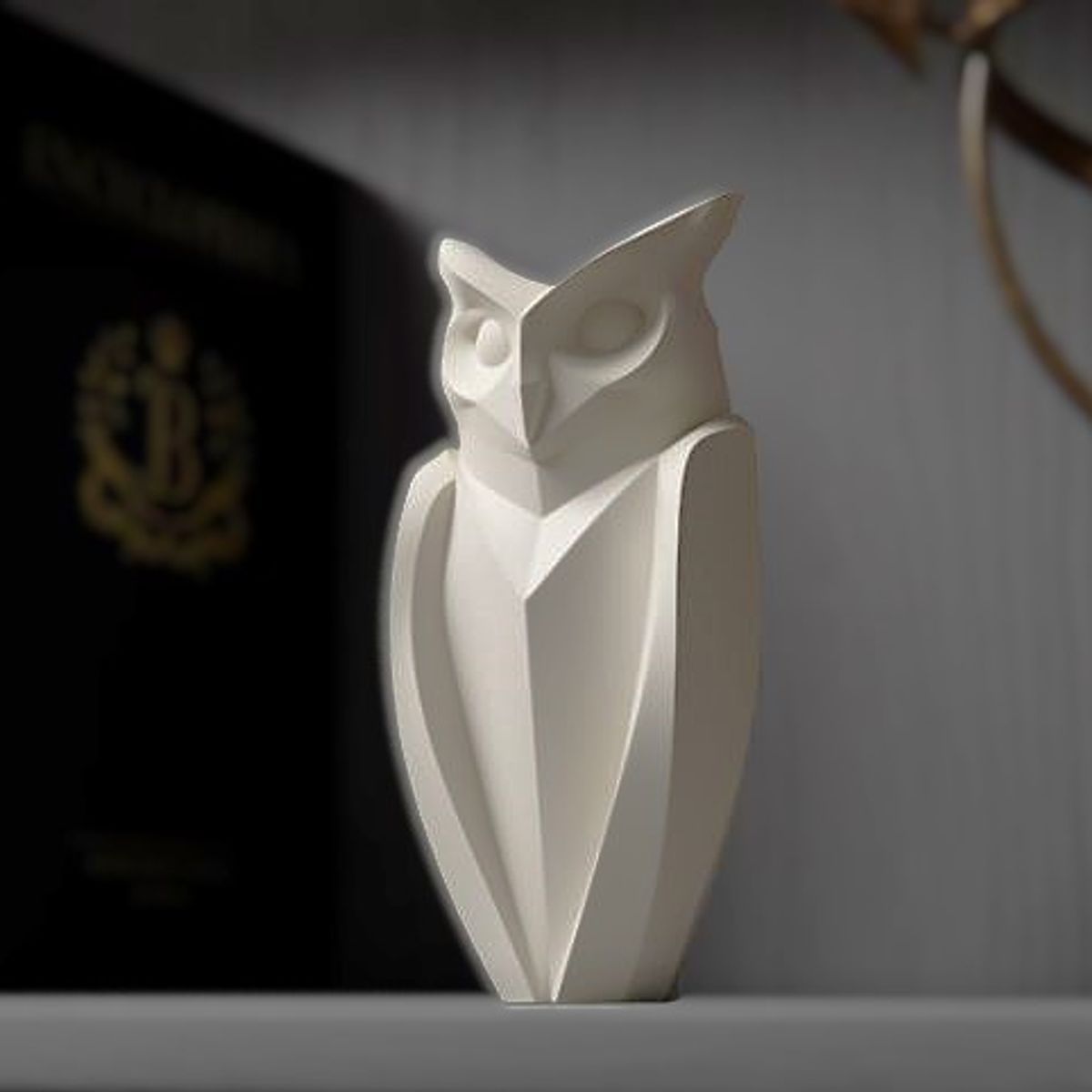 GENERICO - ADORNO EXCLUSIVO BUHO BLANCO 23cm x 10cm x 8cm