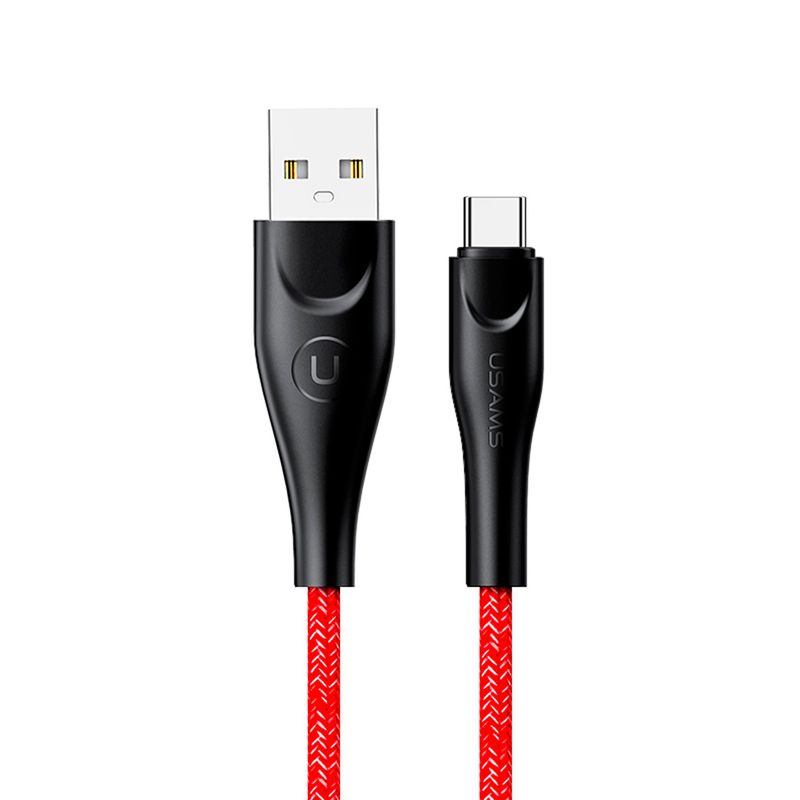 USAMS - Cable celular USAMS Type-c 1mt Tejido Rojo U-41