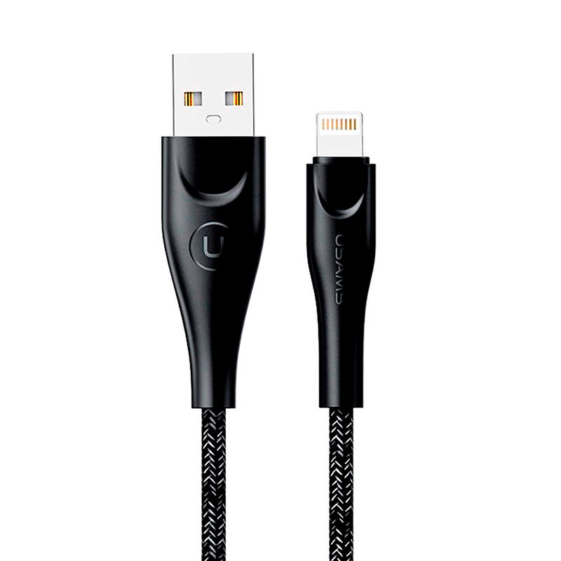 USAMS - Cable celular USAMS para iPhone 1mt Tejido Negro U-41