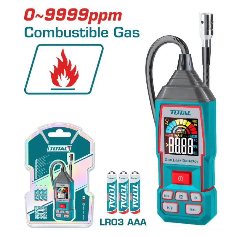 TOTAL TOOLS - Detector de Fuga de Gas Digital 0-9999PPM Total - TETGA031